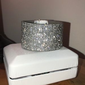Magnetic Closure Rhinestone Cuff Bracelet